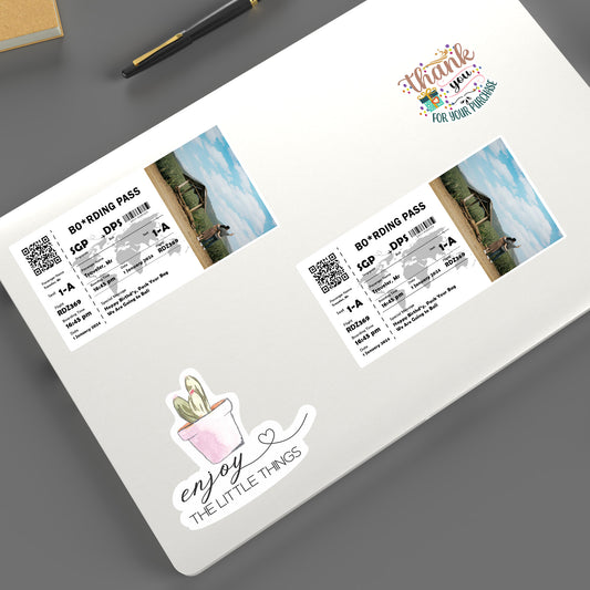 Personalised Boarding Pass Stickers - 2Pcs Style 4